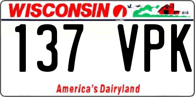 WI license plate 137VPK