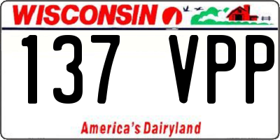 WI license plate 137VPP