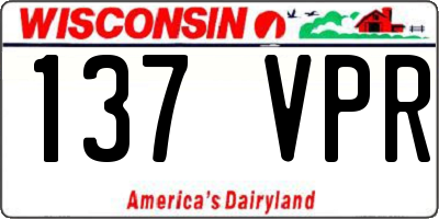 WI license plate 137VPR