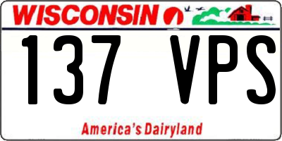 WI license plate 137VPS