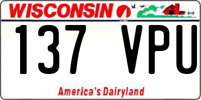 WI license plate 137VPU