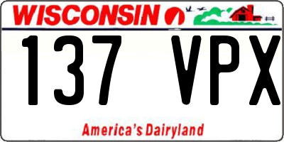 WI license plate 137VPX