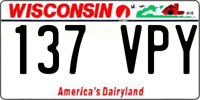 WI license plate 137VPY