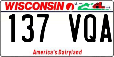 WI license plate 137VQA