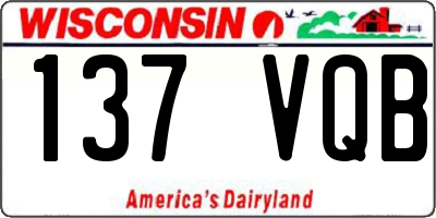 WI license plate 137VQB