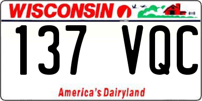 WI license plate 137VQC