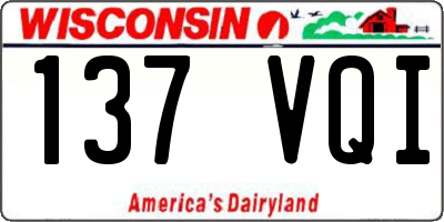 WI license plate 137VQI