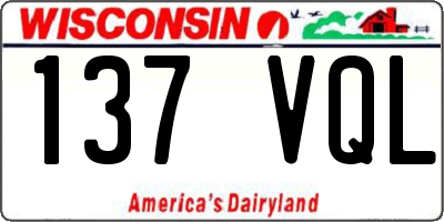 WI license plate 137VQL