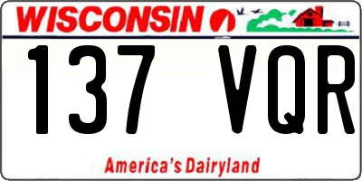WI license plate 137VQR