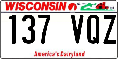 WI license plate 137VQZ