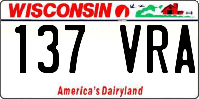 WI license plate 137VRA