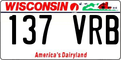 WI license plate 137VRB