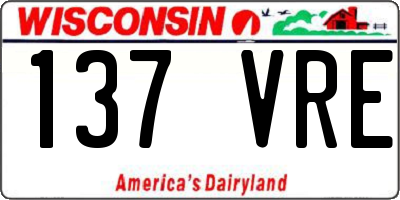 WI license plate 137VRE