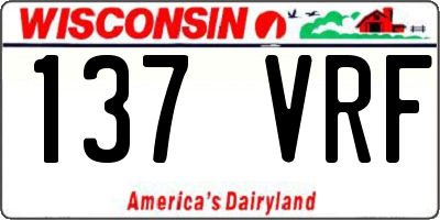 WI license plate 137VRF
