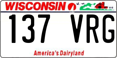 WI license plate 137VRG