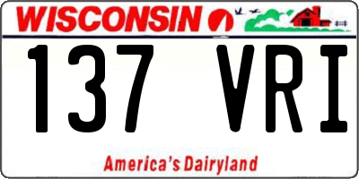 WI license plate 137VRI