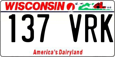 WI license plate 137VRK