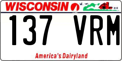 WI license plate 137VRM