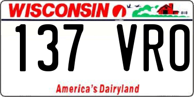 WI license plate 137VRO