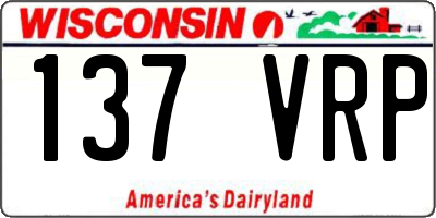 WI license plate 137VRP