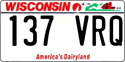 WI license plate 137VRQ