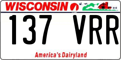 WI license plate 137VRR