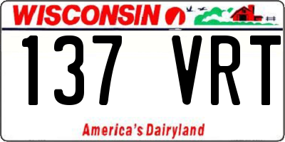 WI license plate 137VRT