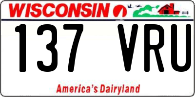 WI license plate 137VRU