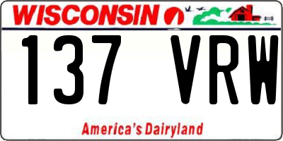 WI license plate 137VRW