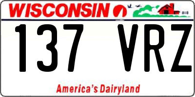 WI license plate 137VRZ