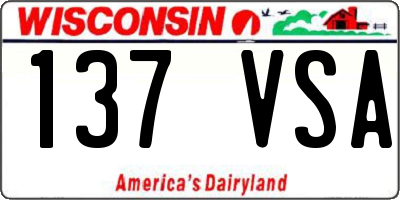 WI license plate 137VSA