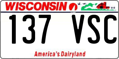 WI license plate 137VSC