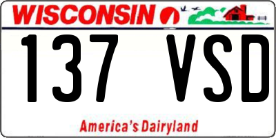 WI license plate 137VSD