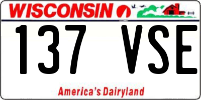 WI license plate 137VSE