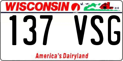 WI license plate 137VSG