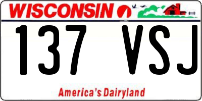WI license plate 137VSJ