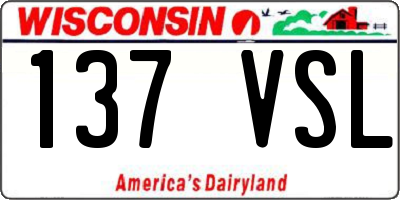WI license plate 137VSL