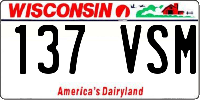 WI license plate 137VSM
