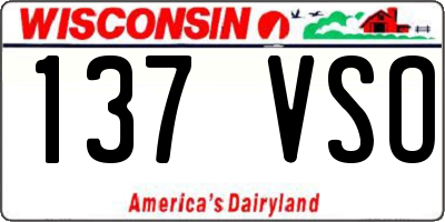 WI license plate 137VSO