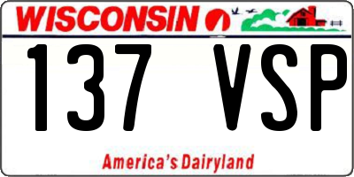 WI license plate 137VSP