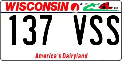 WI license plate 137VSS