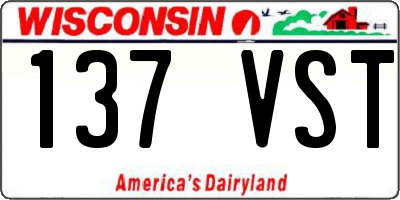 WI license plate 137VST