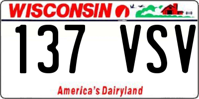 WI license plate 137VSV
