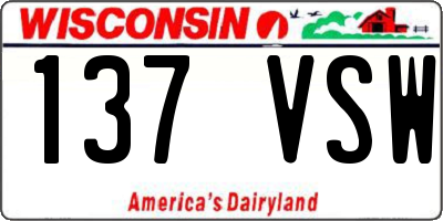 WI license plate 137VSW