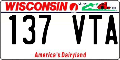 WI license plate 137VTA