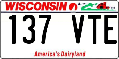 WI license plate 137VTE