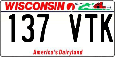 WI license plate 137VTK