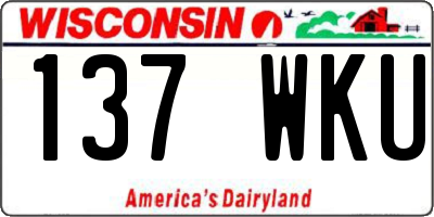 WI license plate 137WKU