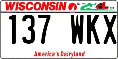 WI license plate 137WKX
