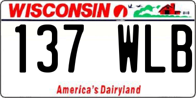 WI license plate 137WLB